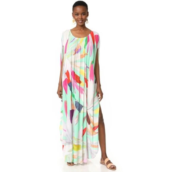 MARA HOFFMAN Marimba Off The Shoulder Dashiki Dress Aqua Multi | XS-S - Picture 1 of 14